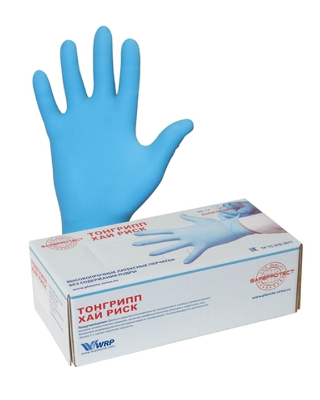 Перчатки "ТонГрипп Хай Риск"(латекс,неопудр высокопроч) р. 7S,8M,9L,10XL, отгружать только уп.25 пар
