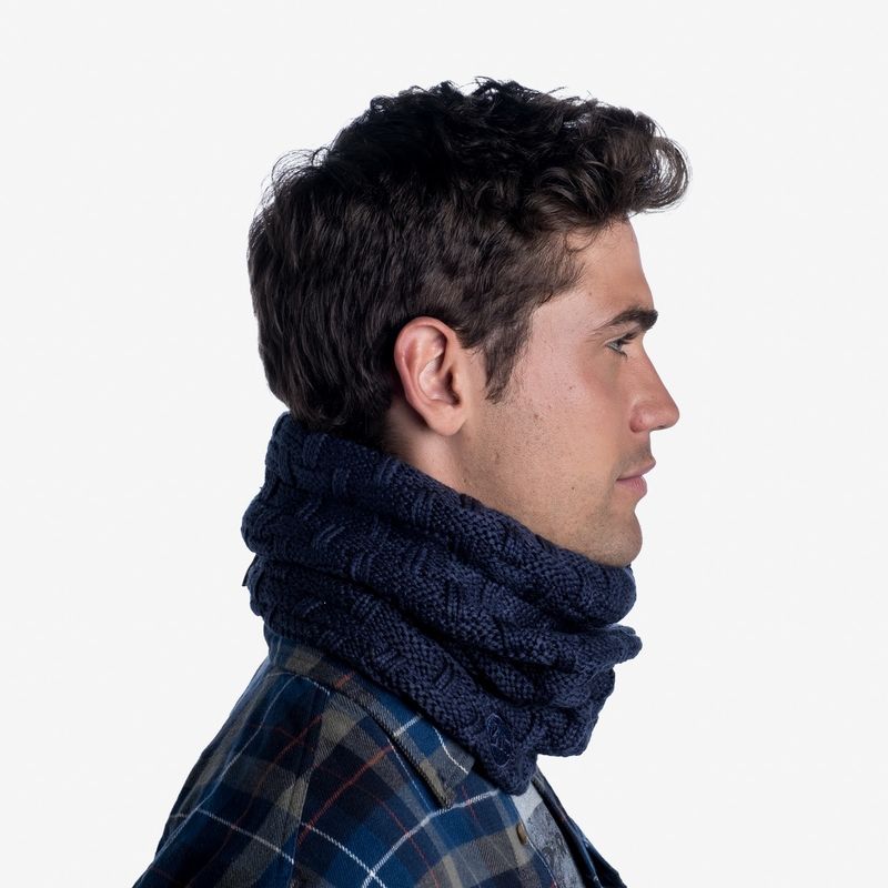 Вязаный шарф-труба с флисом Buff Neckwarmer Knitted Polar Airon Night Blue Фото 7