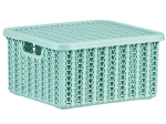 Коробка 1,5л Вязание с крышкой, фисташковый