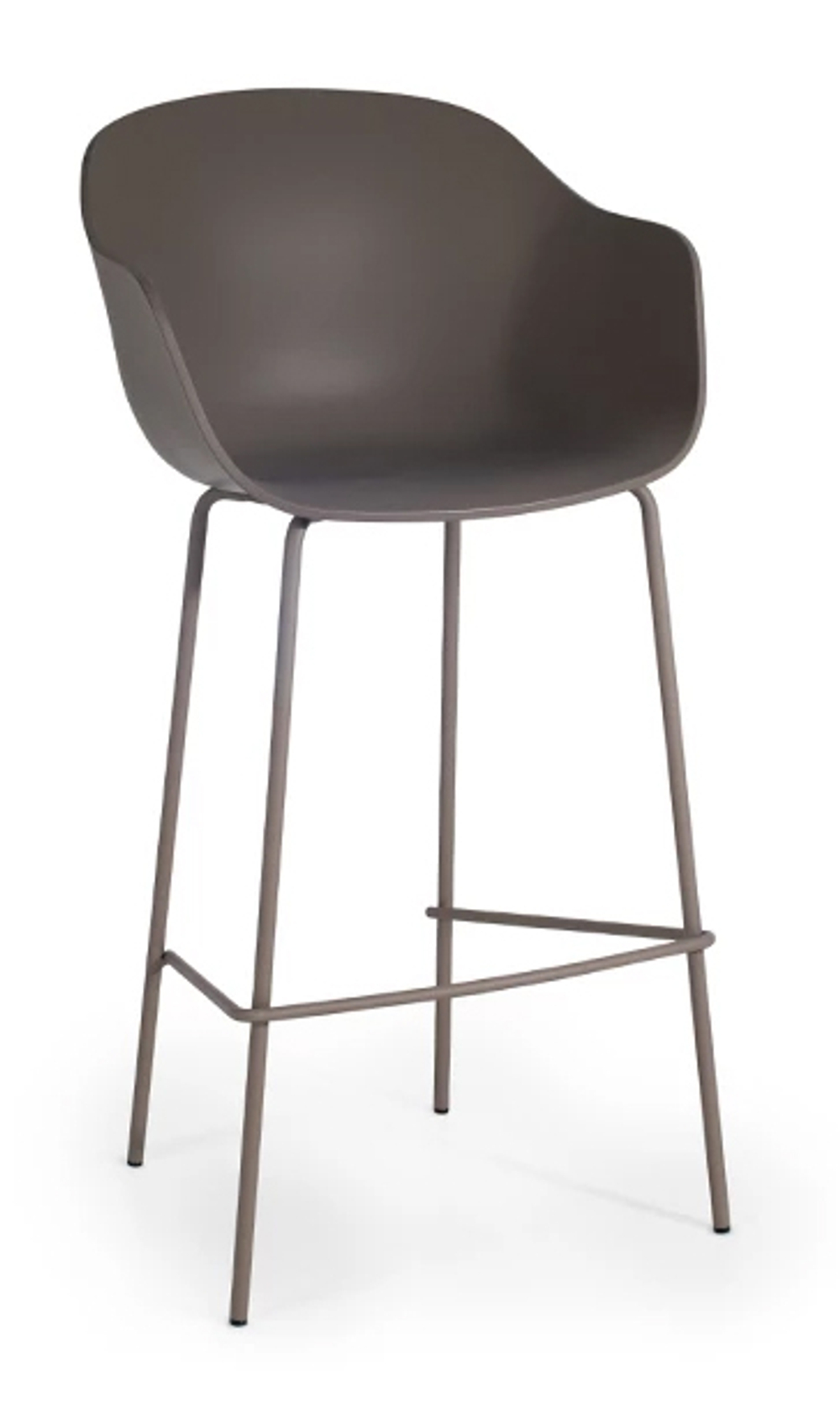 Кресло барное пластиковое Papatya Globe-K Bar, тортора