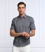 льняная рубашка ermino HUGO - темно-синий(50468085)