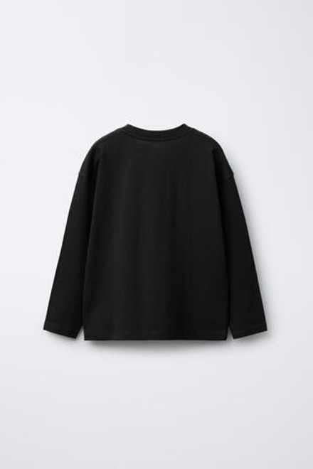 ZARA БАЗОВАЯ ФУТБОЛКА, ЧЕРНЫЙ