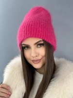 шапка ангора зимняя пушистая вязаная модная