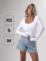 Лонгслив облегающий трикотажный