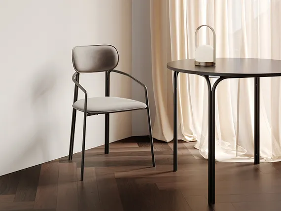 Стул Ror, Round, серый велюр