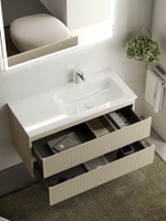 Тумба с раковиной Sancos Snob R 100 см SNR100RCE правая, beige soft