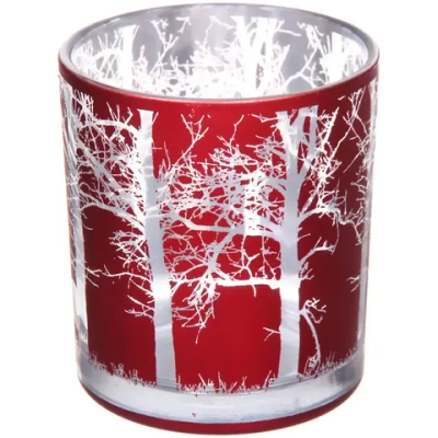 Подсвечник «Зимний лес» 7*7,8 см, Красный