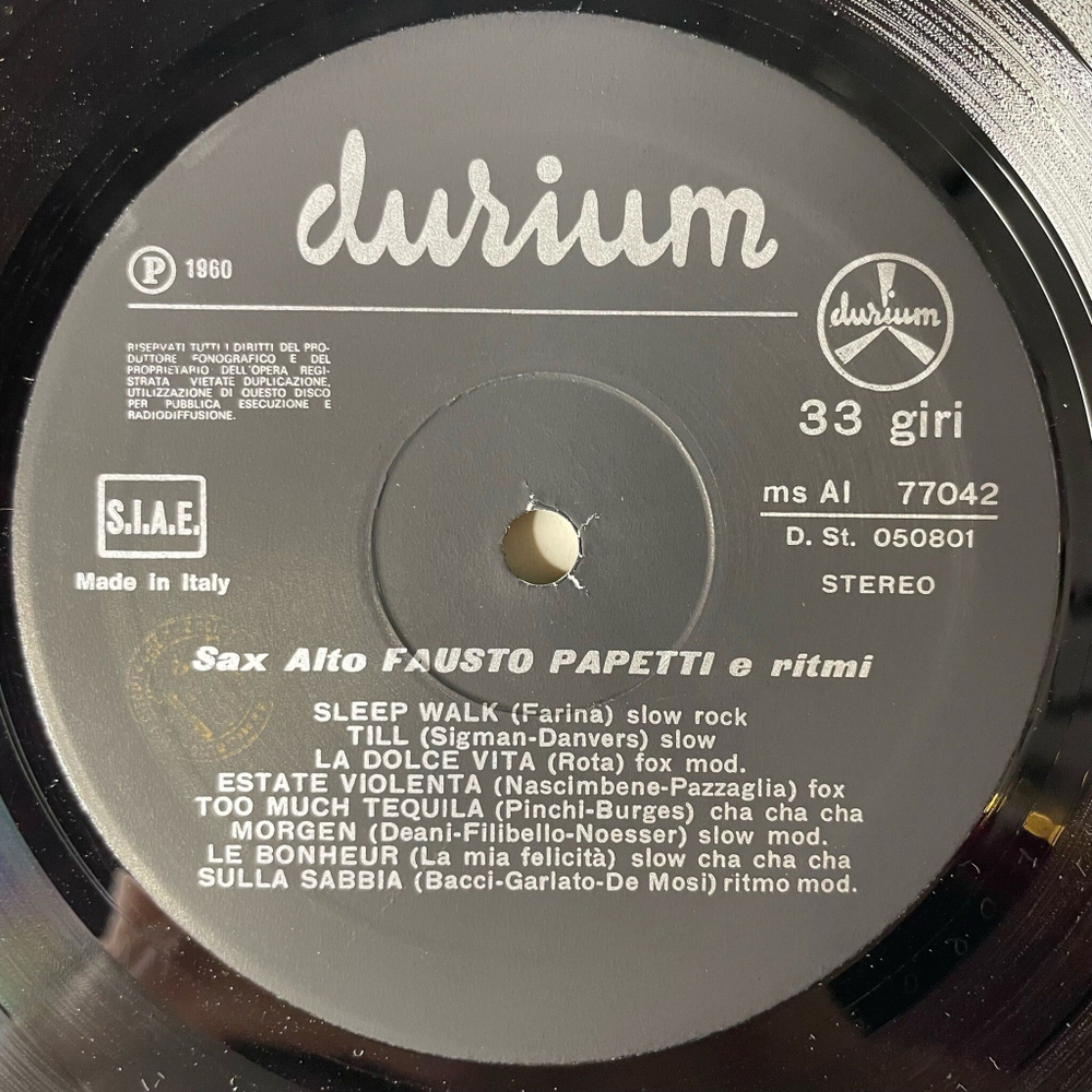 Винтажная виниловая пластинка LP Фаусто Папетти Fausto Papetti 1a Raccolta (Italy 1973)