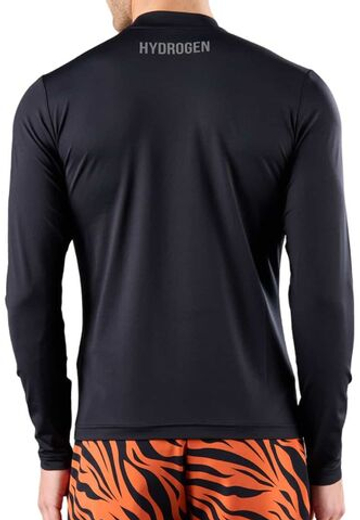 Мужская теннисная футболка теннисная Hydrogen Basic Roll Neck - черный
