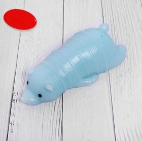 Мялка-антистресс игрушка сквиши Спящий Мишка 13*6 см Голубой