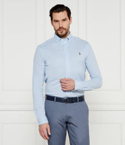 Рубашка KNIT OXFORD POLO RALPH LAUREN - голубой(710932545)