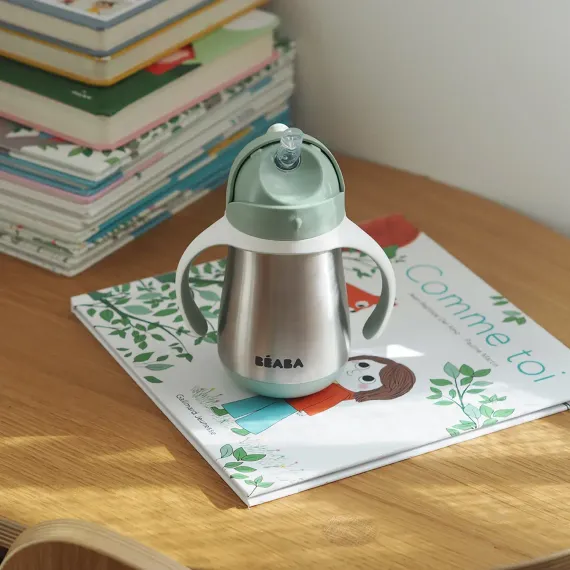 Поильник термос Beaba Tasse Paille Vert Sauge