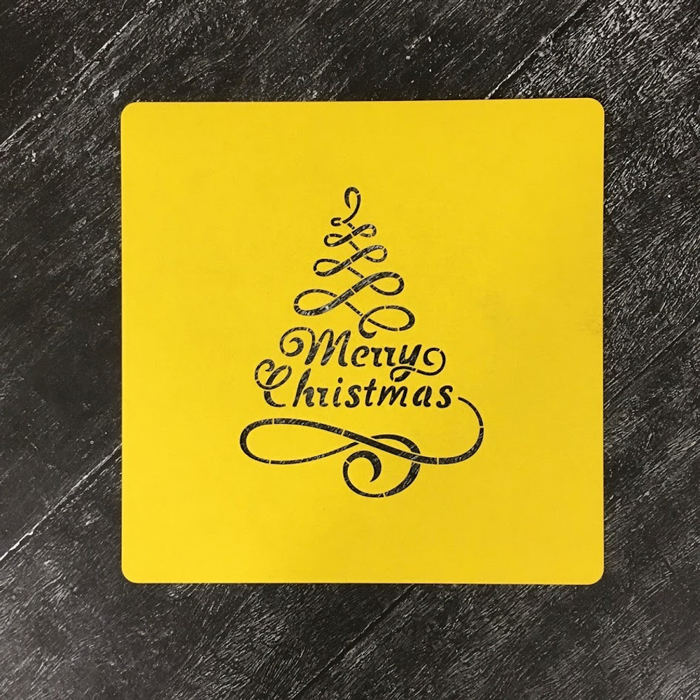 Трафарет новогодний №24 Merry Christmas/Счастливого Рождества