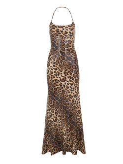 Сарафан Леопард с пайетками, леопардовый