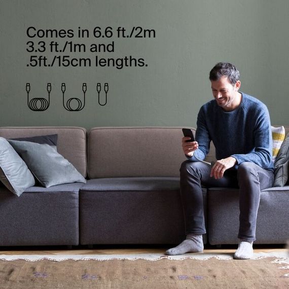 Кабель Belkin BoostCharge Braided USB-C - USB-C 1 м (CAB004bt1MWH) White