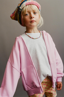 ZARA БЕРМУДЫ MOM FIT ИЗ САРЖИ В ШАХМАТНУЮ КЛЕТКУ, РОЗОВЫЙ