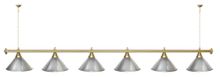 Лампа STARTBILLIARDS 6 пл. (плафоны антик медь,штанга коричневая,фурнитура золото)