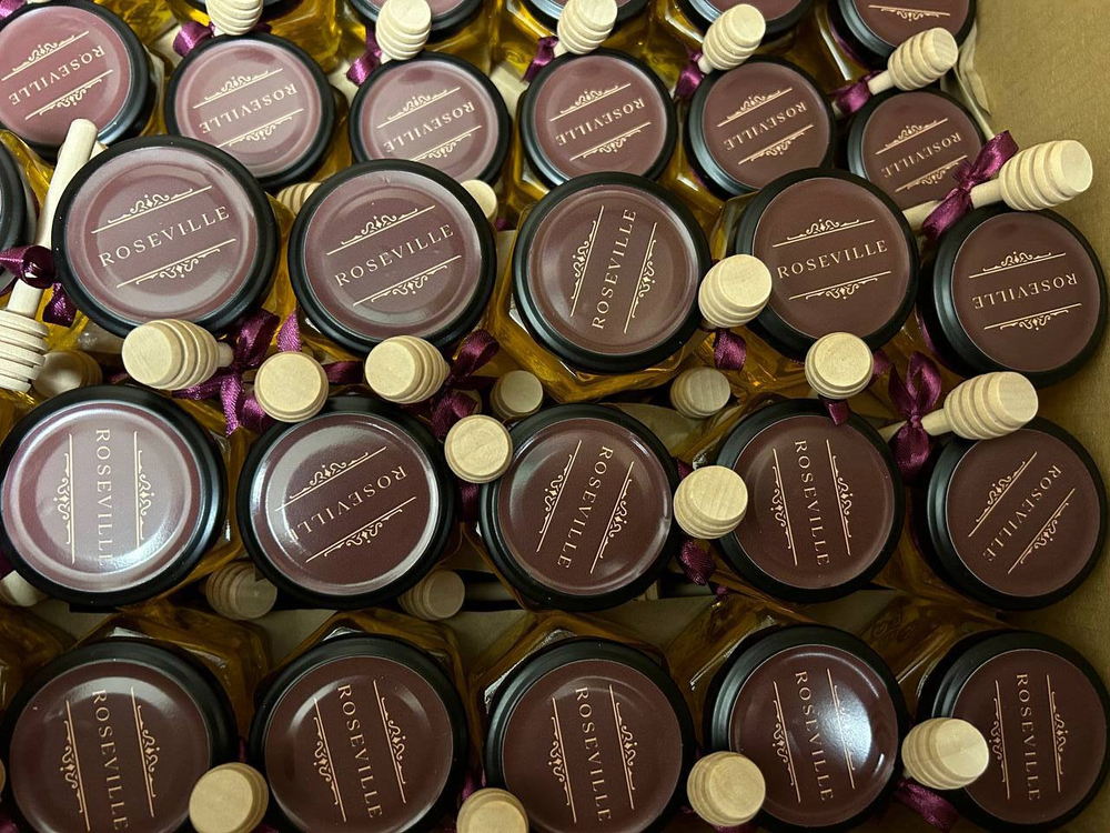 Брендированная баночка с медом и веретеном, 140 грамм