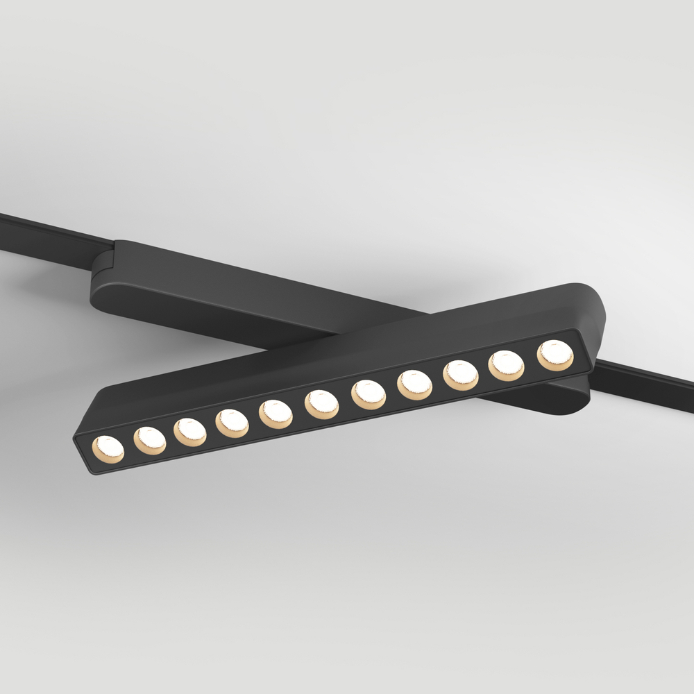 DK5308-BK Светильник для трека Air, серия Grill 3000 со светодиодом, L230*W26*H60мм, 48V DC, 12W, RA?90, 36°, 3000K, IP20, черный, алюминий