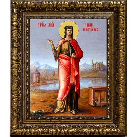 Алина Бельгийская святая мученица. Икона на холсте.