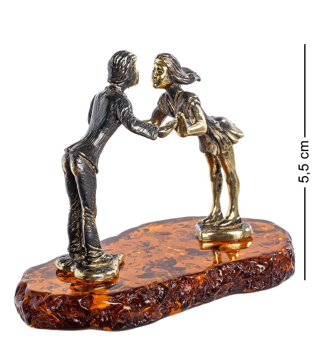 Народные промыслы AM-1154 Фигурка «Поцелуй» (латунь, янтарь)