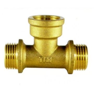 Тройник латунный 1/2" НР-ВР-НР TIM
