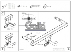 Фаркоп оцинкованный Galia V084A для Volvo XC70 2007-2016(паспорт и сертификат в комплекте)(без электрики)