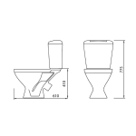 Унитаз-компакт "Универсал NEW 45" (косой, нижн, сид, кноп.арм) МОНОКОРОБ (г.Лобня)