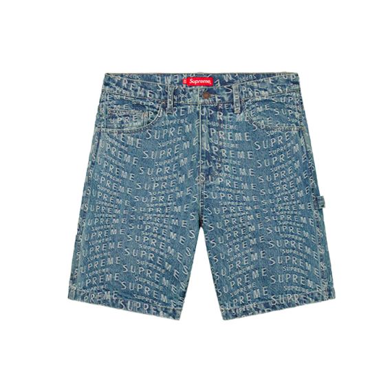 Supreme SS21 Week 18 Warp Jacquard Logos Denim Painter Short