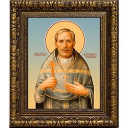 Александр Гневушев священномученик пресвитер. Икона на холсте.