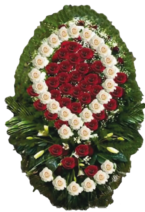 Траурный венок из живых цветов №01 (150 см)