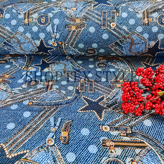 Гобелен &quot;Деним&quot; | ш.160 см | 350 г/м² | полиэстер 51%/хлопок 49%