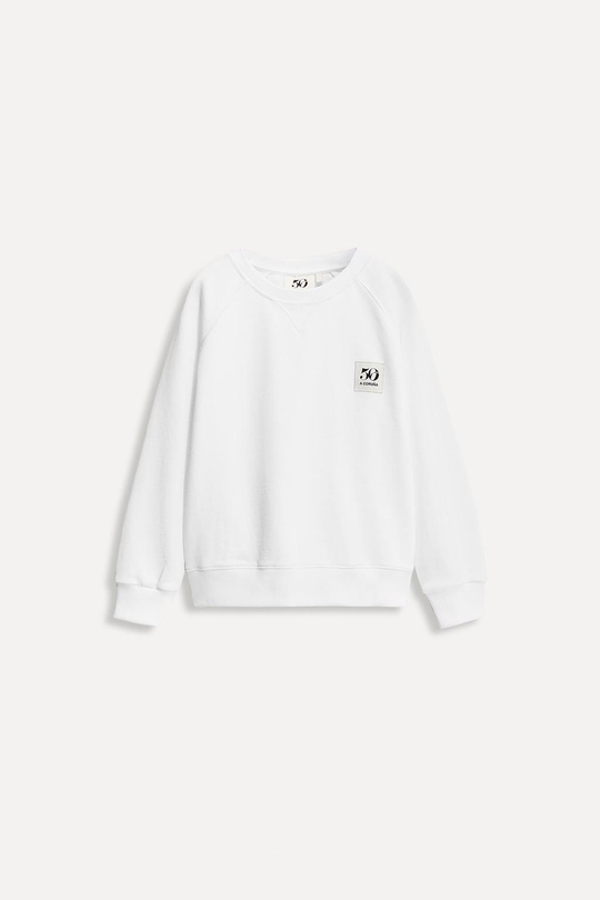 ZARA ТОЛСТОВКА С КАРМАНОМ И НАШИВКОЙ 50TH ANNIVERSARY, БЕЛЫЙ
