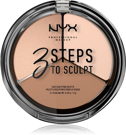 NYX Professional Makeup 3 Steps To Sculpt - палитра для контурирования лица, 15 g