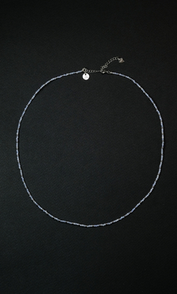 Цепочка "Memo about Finance" из танзанита с серебряными бусинами на замочке 47-54 см