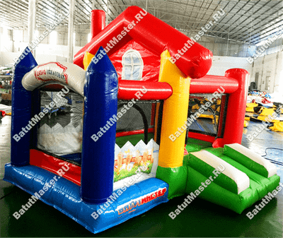 Детский надувной батут "Домик в деревне" 3.5*2.5*2.2 м