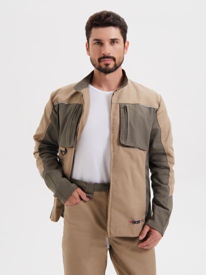 Костюм "Дрим" брюки (бежевый/олива)