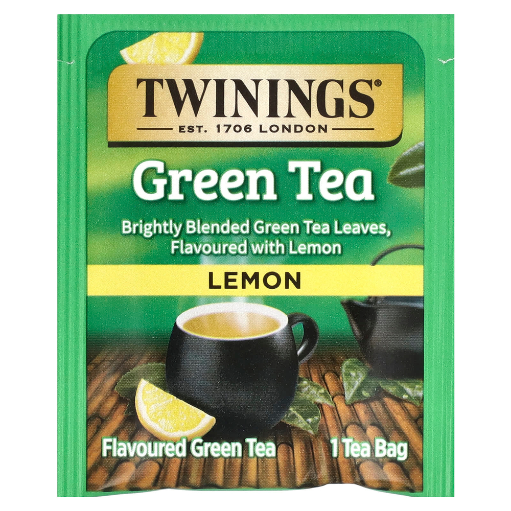 Twinings, Ароматизированный зеленый чай, лимон, 20 чайных пакетиков, 40 г (1,41 унции)
