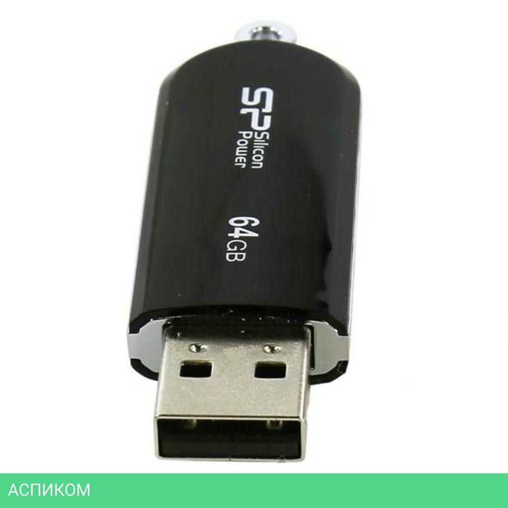 USB Flash-накопитель Silicon-Power LuxMini 322 64GB Black (SP064GBUF2322V1K)
