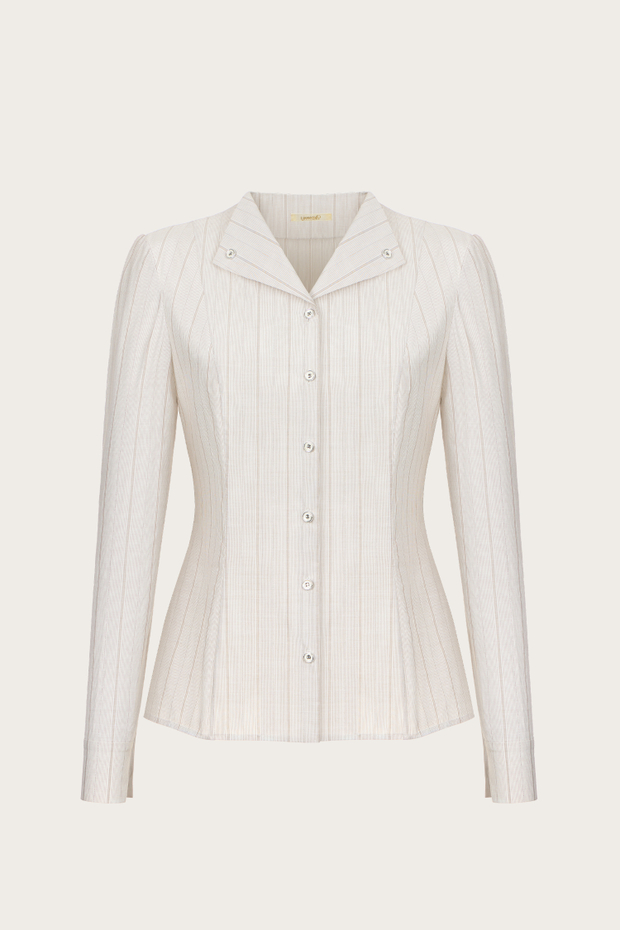 БЛУЗА ИЗ ХЛОПКА С ДЕКОРАТИВНЫМИ ПУГОВИЦАМИ