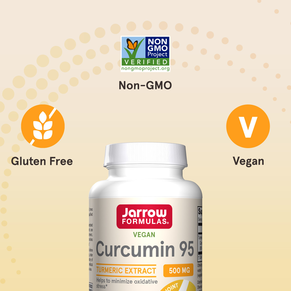 Jarrow Formulas, Curcumin 95, экстракт куркумы, 500 мг, 60 растительных капсул