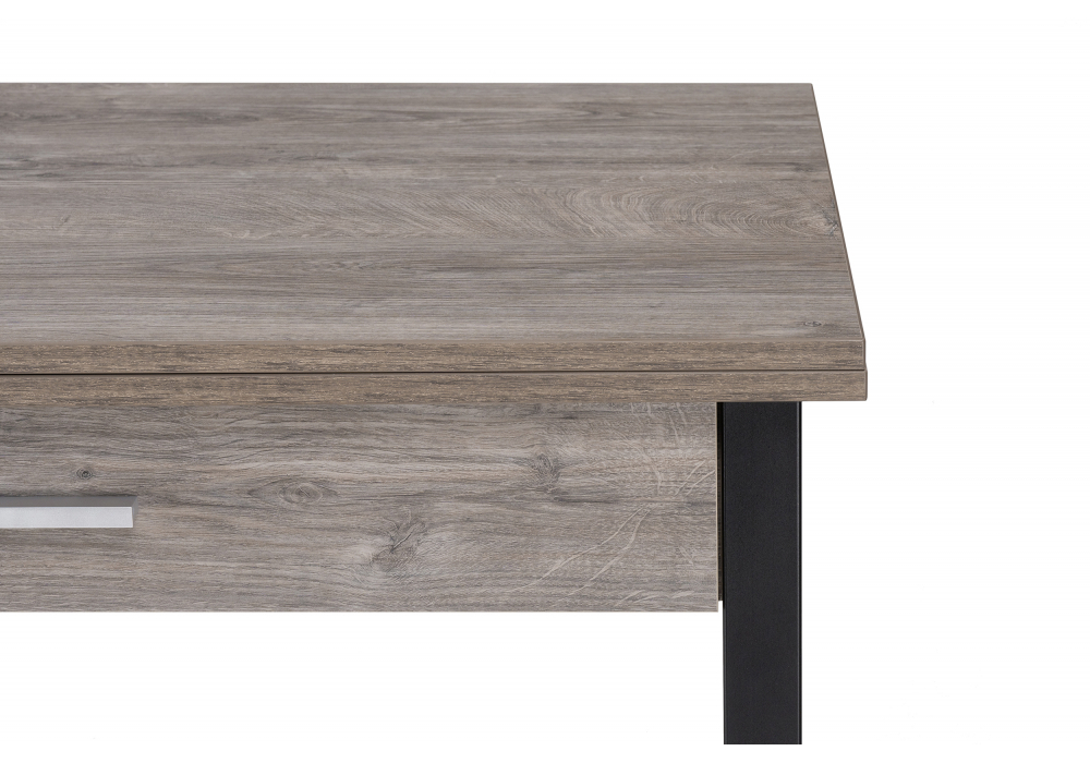 Стол деревянный Woodville Ибби 90(128)х64х77 рошелье, черный матовый