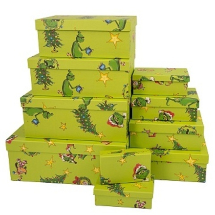 Подарочная коробка Новогодняя сказка Зеленый 19*13*8 см.