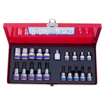 KING TONY (7120PR) Набор торцевых насадок и головок 1/2" & 3/8", TORX, Е6-Е20, Т10-Т55, 20 предметов