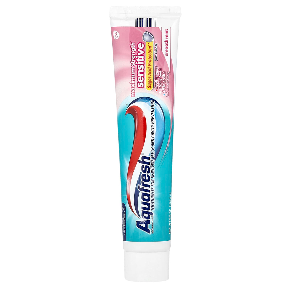 Aquafresh, Зубная паста с фтором тройной защиты, максимальная сила действия, мягкая мята, 158,8 г (5,6 унции)