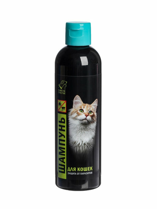 Шампунь для кошек антипаразитарный, репеллентный, Пушистое счастье, 250мл