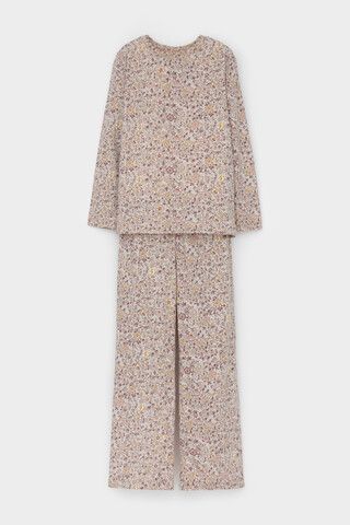 пижама  для девочки  К 1622/бежевый,незабудки на лугу