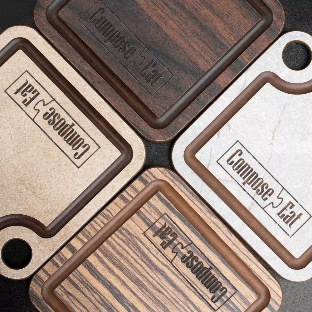 Подставка для кухонных аксессуаров 10х10см ComposeEat серый мрамор