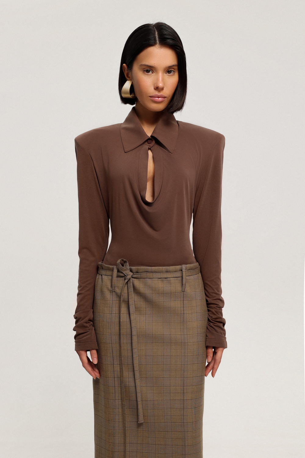 Лонгслив с драпировкой