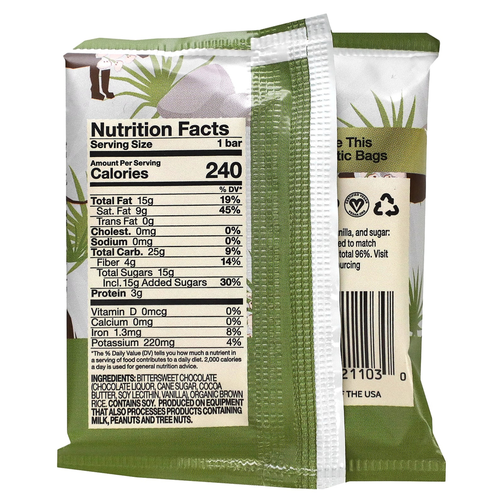 Endangered Species Chocolate, Рисовые чипсы, темный шоколад с 60% какао, 42,5 г (1,5 унции)